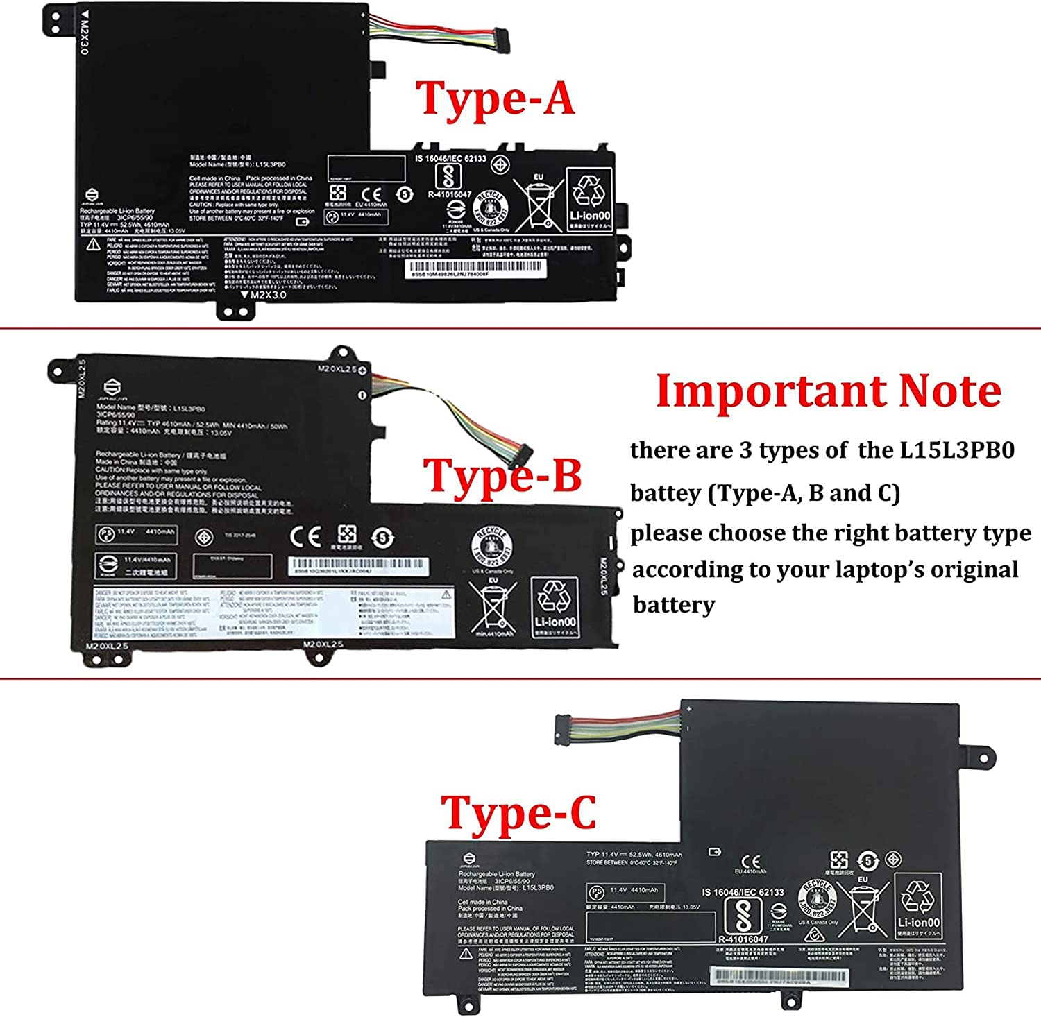 باتری اورجینال لپ تاپ لنوو Lenovo Yoga 510-14ISK L15C3PB1 Type-A