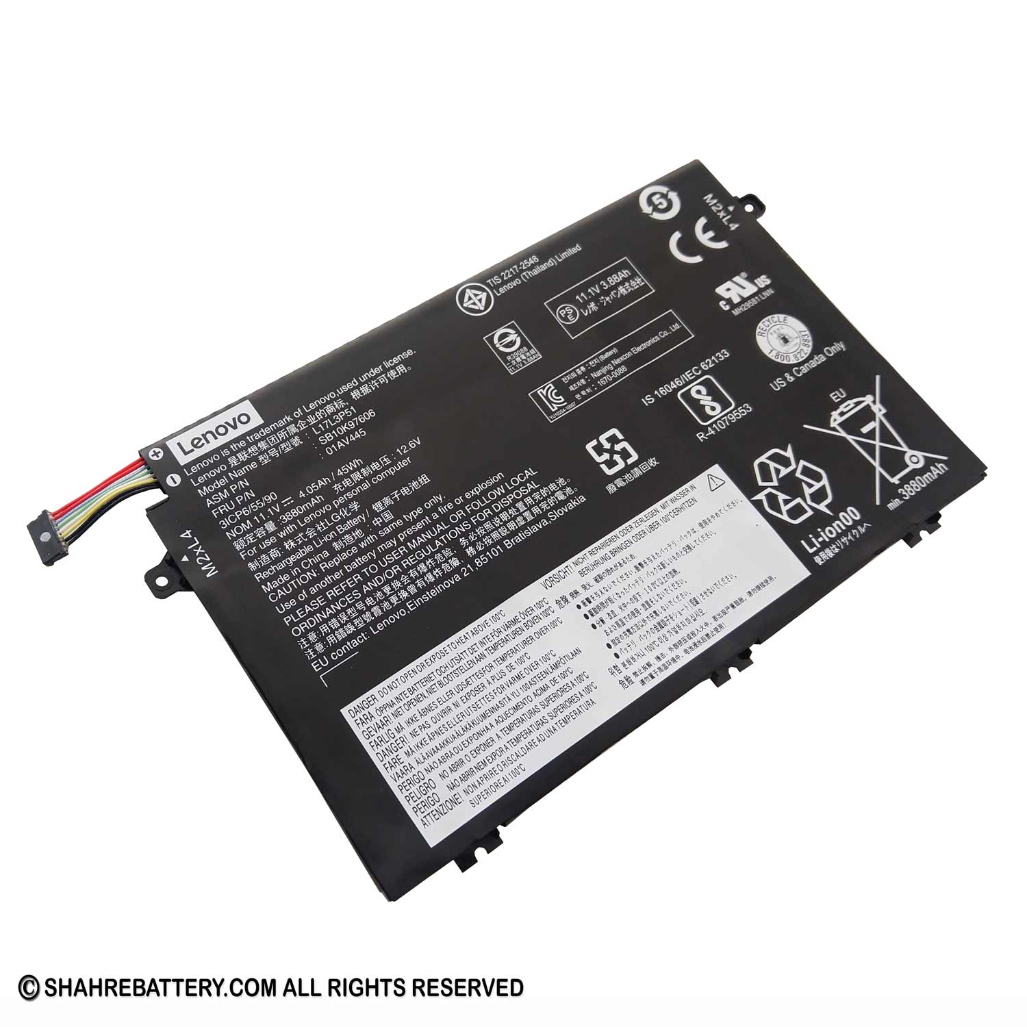 باتری اورجینال لپ تاپ لنوو Lenovo ThinkPad E480 E580 L17L3P51