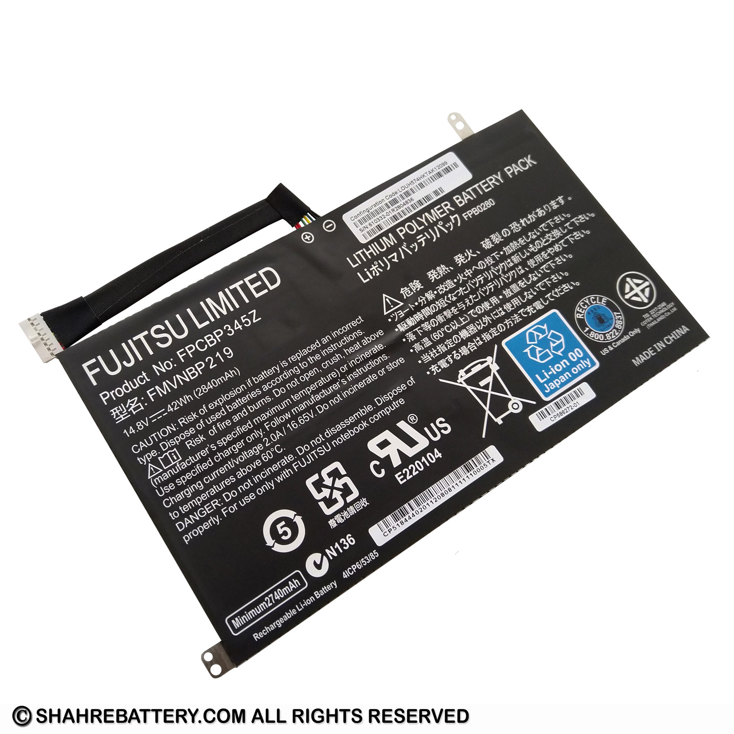 باتری اورجینال لپ تاپ فوجیتسو Fujitsu UH572 UH552 FPCBP345Z