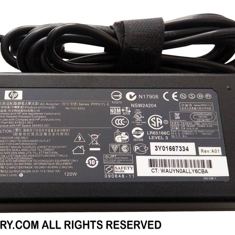 شارژر اورجینال لپ تاپ اچ پی HP 19.5V 6.15A – سر 5.0 × 7.4