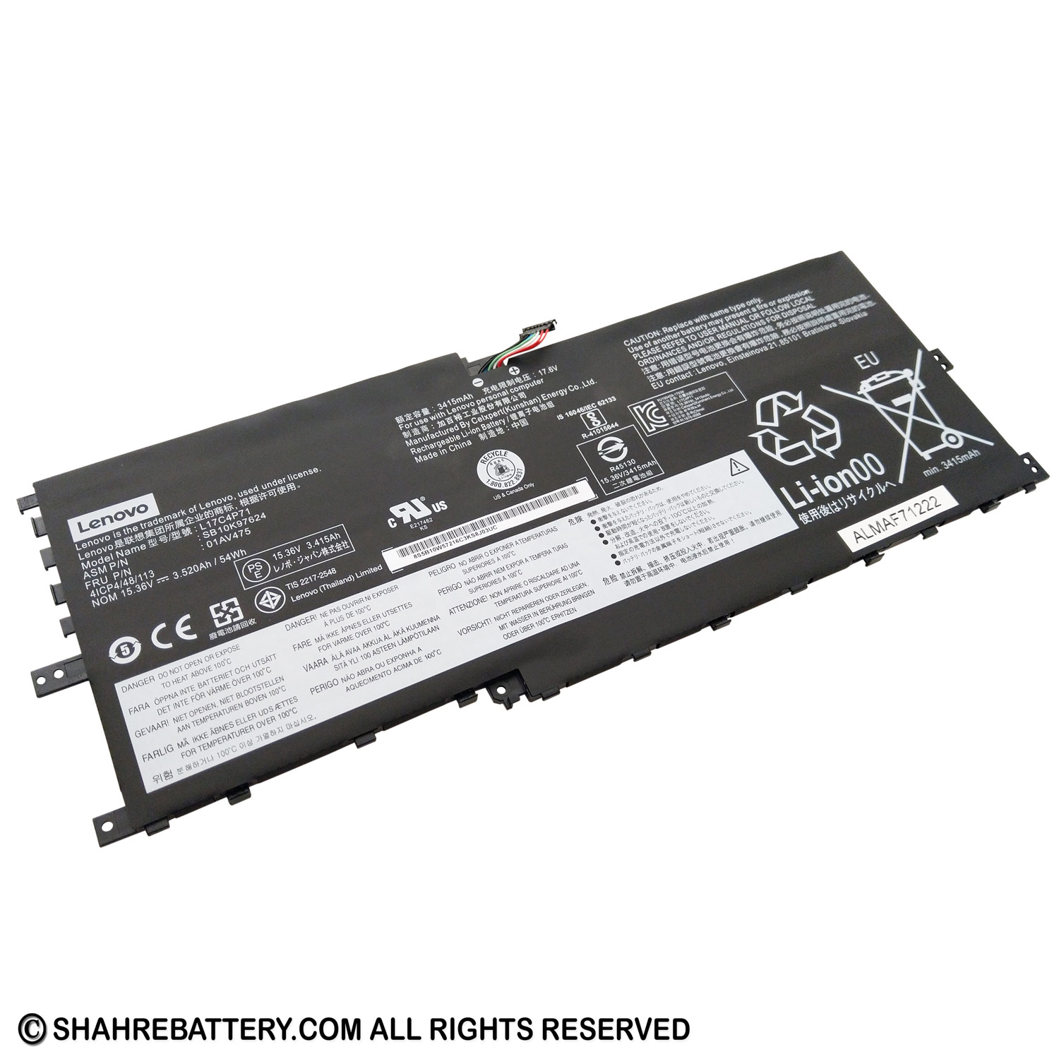 باتری اورجینال لپ تاپ لنوو Lenovo ThinkPad X1 Yoga L17C4P71