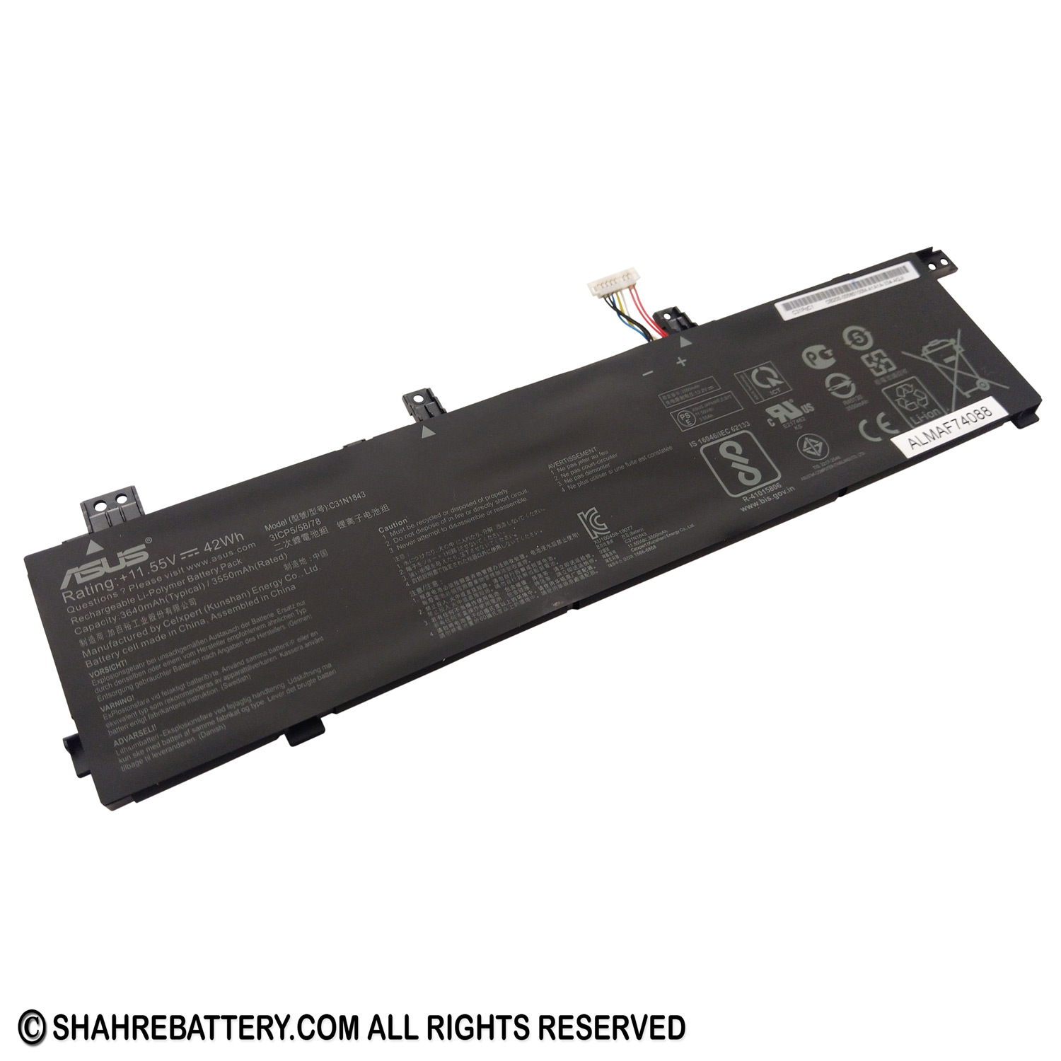 باتری اورجینال لپ تاپ ایسوس Asus VivoBook S432 S532 C31N1843 باتری اورجینال لپ تاپ ایسوس Asus VivoBook S432 S532 C31N1843