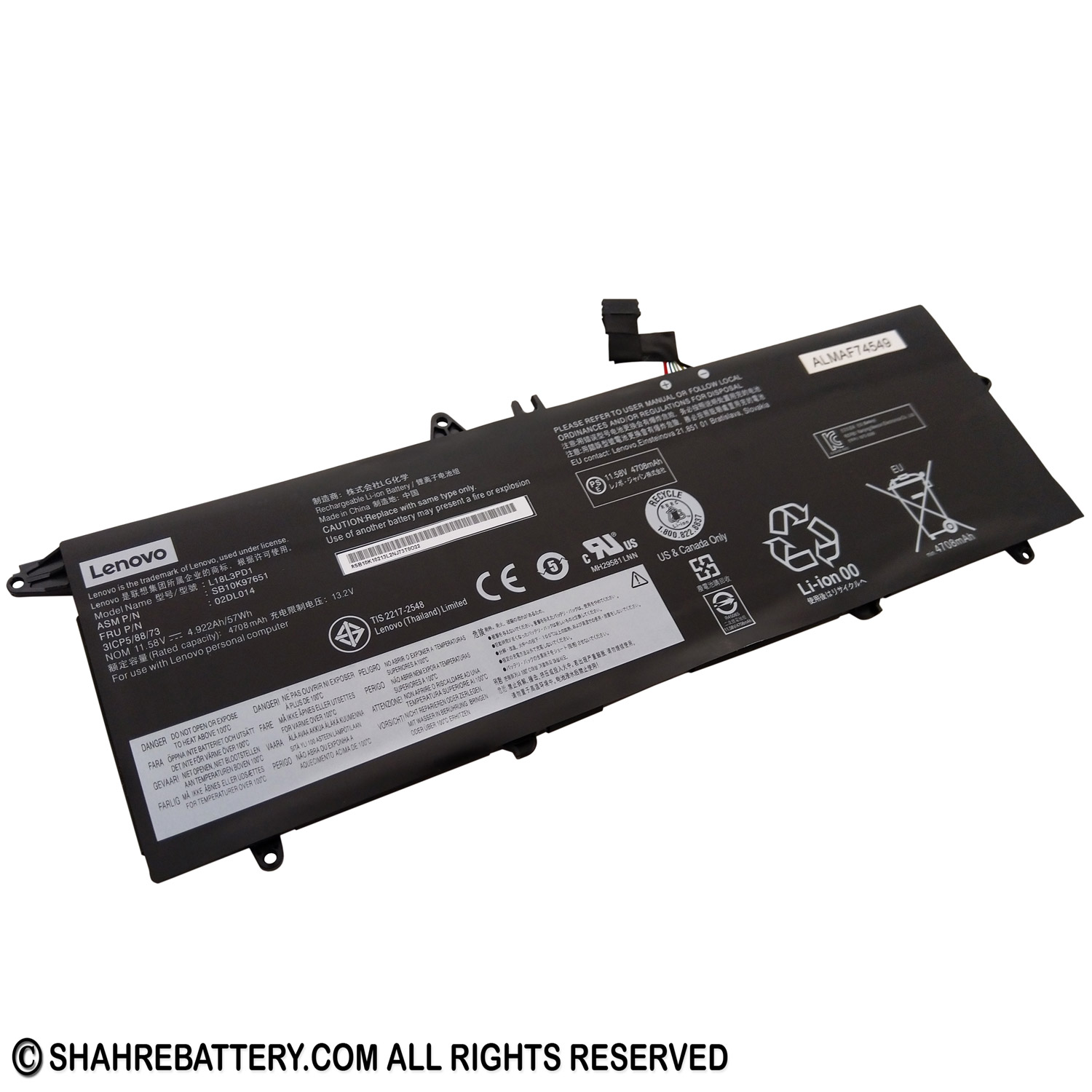 باتری اورجینال لپ تاپ لنوو Lenovo ThinkPad T14s T490s T495s L18L3PD1