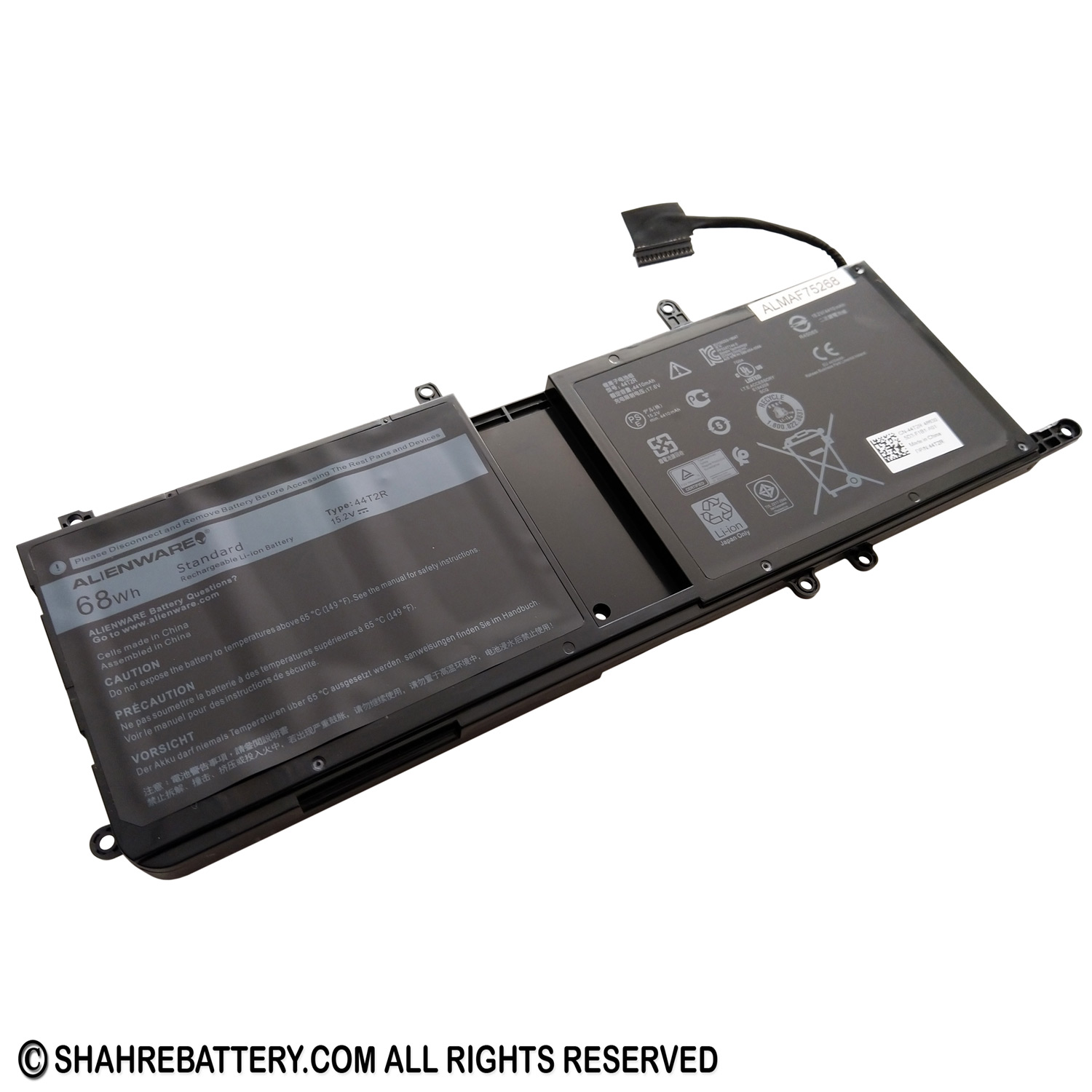 باتری اورجینال لپ تاپ دل Dell Alienware 15 R3 R4 44T2R