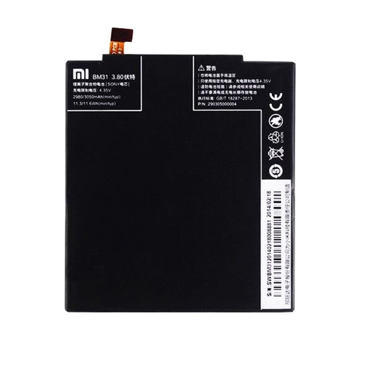 باتری اورجینال موبایل شیائومی Xiaomi Mi 3 BM31