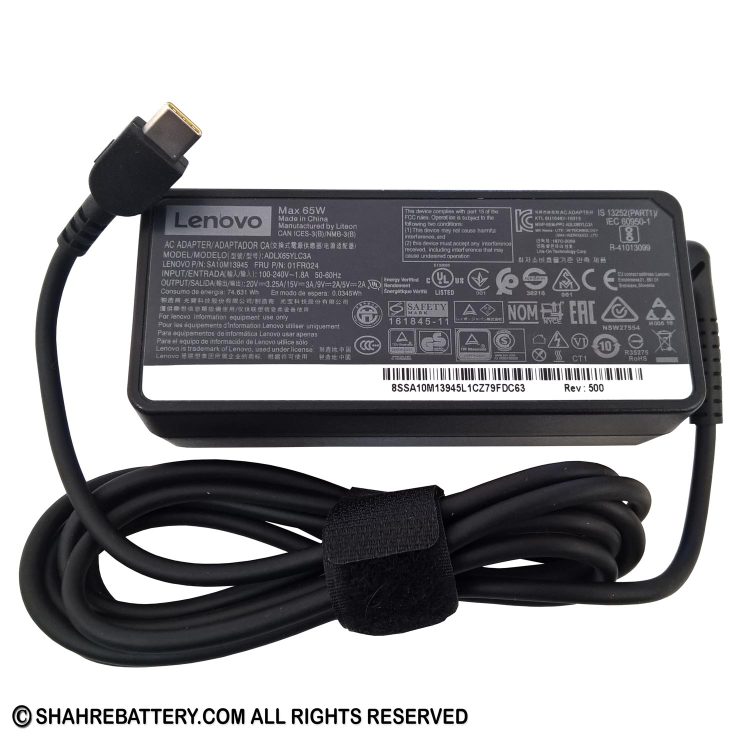 شارژر اورجینال لپ تاپ لنوو Lenovo Type C 20V 3.25A