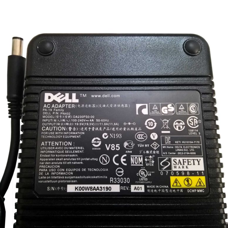 شارژر اورجینال لپ تاپ دل Dell 19.5V 11.8A